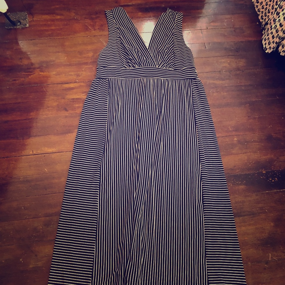 Black and White Striped Maxi Dress